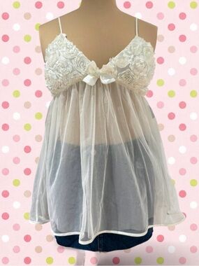 🎀 coquette rosette babydoll top 🎀